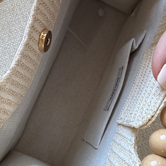 Haute Hippie Tan Tote with Beaded Handle - Picture 3 of 6